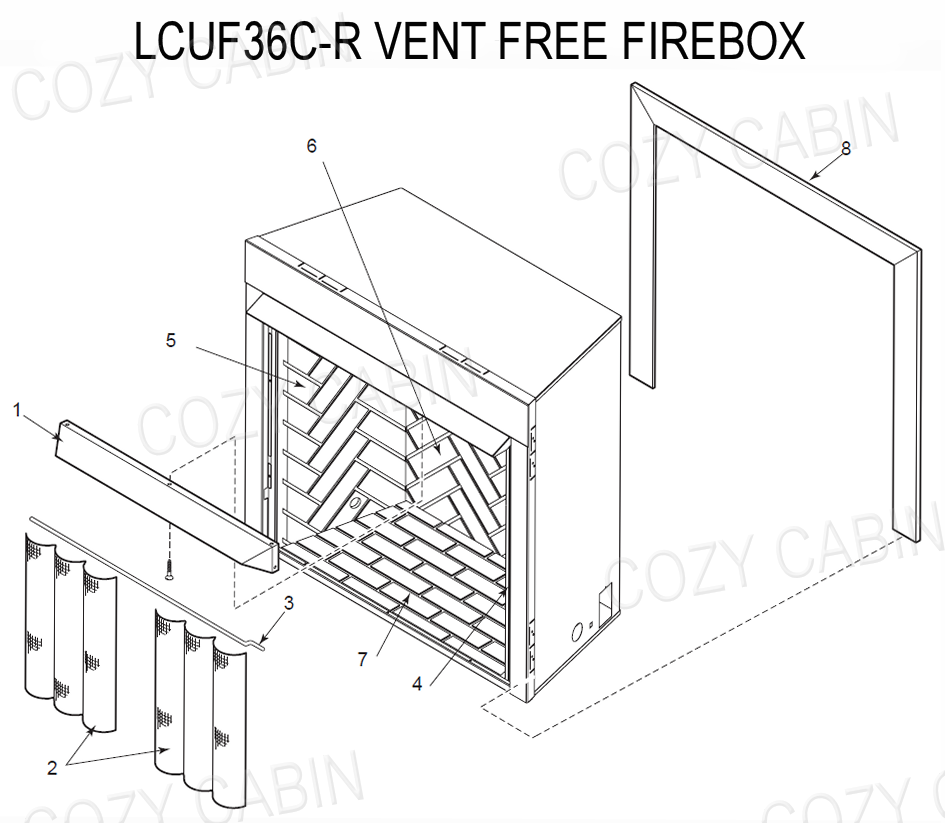 Monessen Lo-Rider Unvented Firebox (LCUF36C-R) #LCUF36C-R